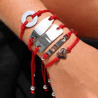 Engravable Cutout Heart Friendship Curved Bar Bracelet