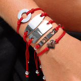 Engravable Cutout Heart Friendship Curved Bar Bracelet