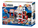 Large Fire Station Building Brick Kit (612 Pcs)