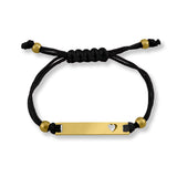 Engravable Cutout Heart Friendship Curved Bar Bracelet / SBB0293: Blue/Stainless
