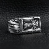 Detailed Cross Stainless Steel Ring
