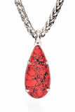 Stone Teardrop Pendant Rope Chain Western Necklace Set