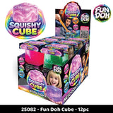 Fun Doh Squish & Squeeze Sparkle Cube Fidget Toy- 12/Display