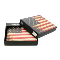 Men's Vegan Leather Bifold Wallet - Vintage American Flag