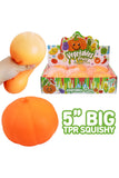 BIG 5 Inch Orange Pumpkin Fluffy Slime Filled TPR Squishy
