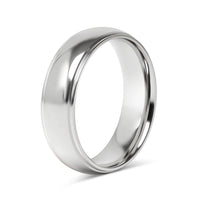 Highly Polished Rounded Center with Edge Stainless Steel Blank Ring
