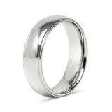 Highly Polished Rounded Center with Edge Stainless Steel Blank Ring