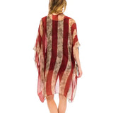 Vintage American Flag Printed Kimono
