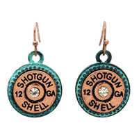 Rhinestone Shotgun Shell Pantina Dangle Hook Earrings
