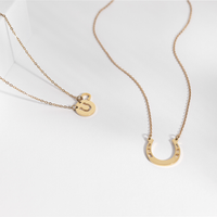 18" Engravable Stainless Steel Horseshoe Necklace
