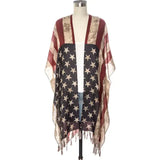 Vintage US Flag Shaped Shawl