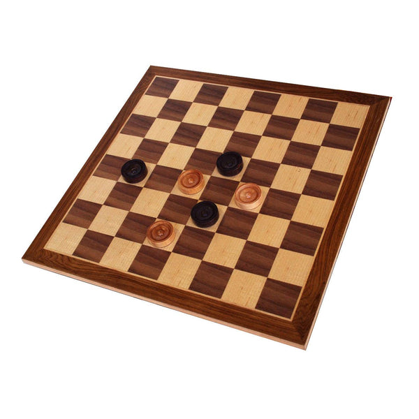 Old School Brown and Natural Wooden Checkers Set -11.75 in.