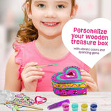 Paint Your Own Wooden Kids Heart Treasure Box
