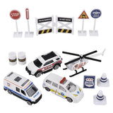 15Pc Diecast Police Play Set
