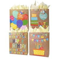 Happy Birthday Bag - glitter accents, assort 4 styles