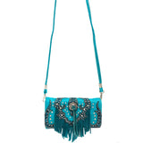 Lace Fringe Trifold Crossbody Wallet