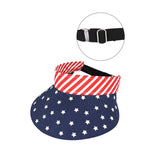 American Flag Printed Straw Visor