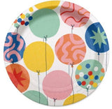 Disposable Party Plates – 7” Round Plates Colorful Balloons