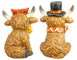 Sunflower Fall Highland Cow 15" Sitter 2 Ast