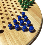 Wood Chinese Checkers with Wooden Pegs - 11.5 inch Diameter