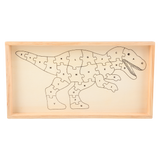 12" x 6.5" WOODEN T-REX  LETTER PUZZLE