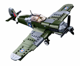 WW2 Royal Airforce Spitfire Fighter Plane Brick Kit (297 pcs