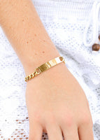 Stainless Steel Blank ID Curved Bar Bracelet