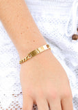 Stainless Steel Blank ID Curved Bar Bracelet