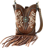 Fringe Western Crossbody Messenger Pouch