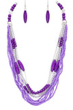 Mix Beads Layered Statement Necklace Set