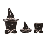 Halloween Witch Hat & Boot Salt  Pepper Shaker S/2