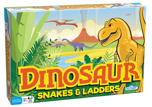 Dinosaur Snakes and Ladders (Vintage Design)  Board Game, 3+