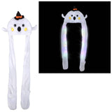 LIGHT-UP GHOST PLUSH HOODIE SCARF HAT 35"