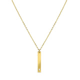 Stainless Steel Vertical Cross Cutout Bar Necklace
