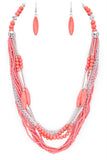 Mix Beads Layered Statement Necklace Set