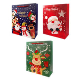 Christmas Gift Bag with Foil & Glitter Accents, Rope Handles