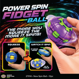 Power Spin Squeeze Fidget Ball Toy Variety - 12/Display