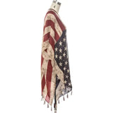 Vintage US Flag Shaped Shawl