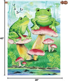 Frogs in the woods house flag