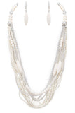 Mix Beads Layered Statement Necklace Set