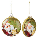 Glass Merry Santa Ornament