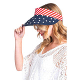 American Flag Printed Straw Visor