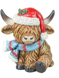 HOLIDAY HIGHLAND COW TABLETOP 3 AST