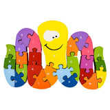 9.25" x 6.5" WOODEN OCTOPUS LETTER PUZZLE