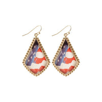 Kite Shape Epoxy Metal Patriot Earring