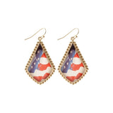 Kite Shape Epoxy Metal Patriot Earring