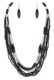Mix Beads Layered Statement Necklace Set