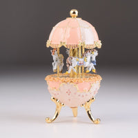 Pink Wind up Carousel Faberge Egg