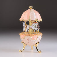 Pink Wind up Carousel Faberge Egg