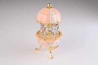 Pink Wind up Carousel Faberge Egg